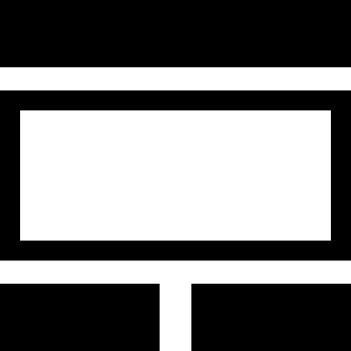 Whiteboard with header and two footers